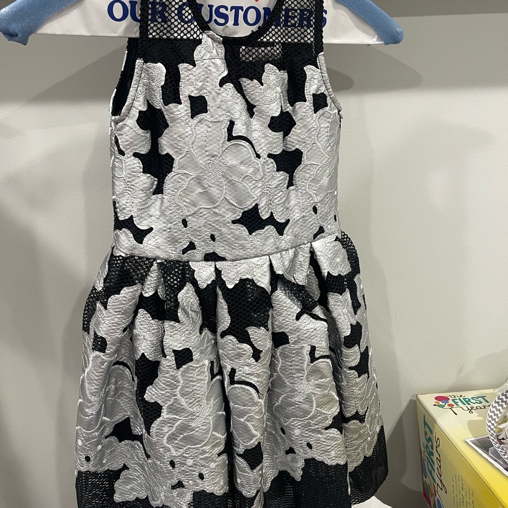 HalaBaboo little girls black and silver dress
